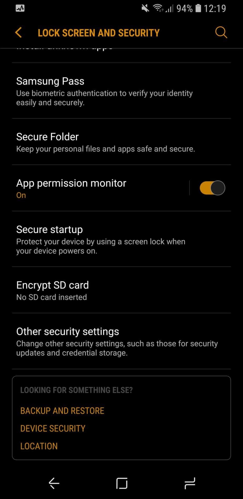 samsung secure folder settings