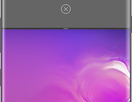 Multi Window displaying an X at the top of the phone screen