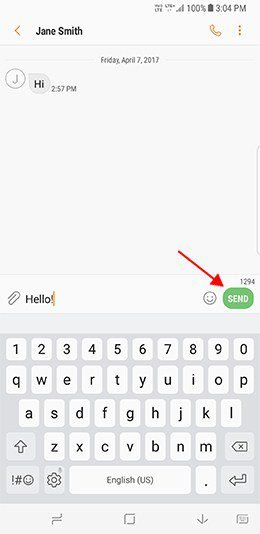 Sending 2 Type Message