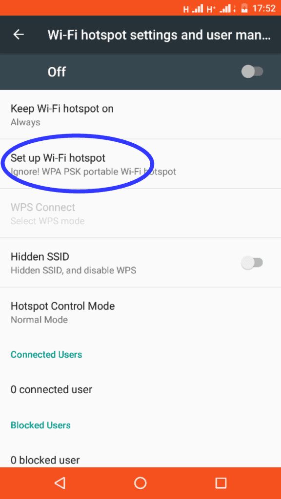 Mobile hotspot password