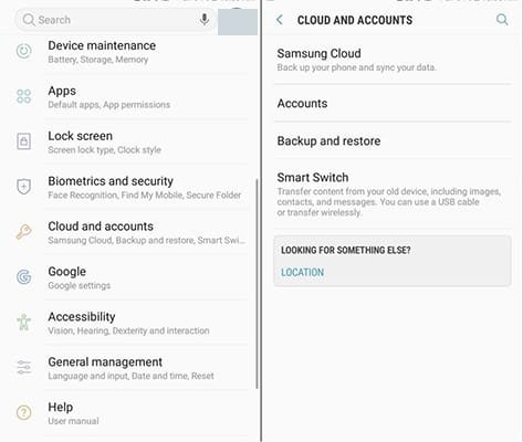 samsung cloud and accounts