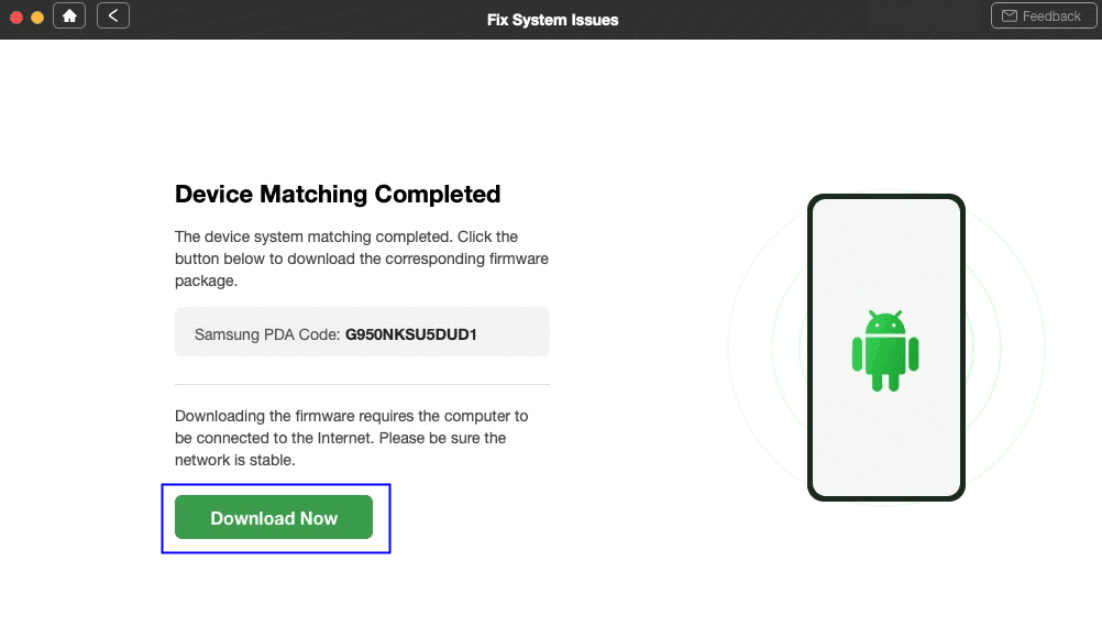Start to Download Firmware Package