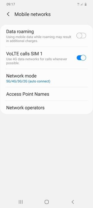 Select Network mode