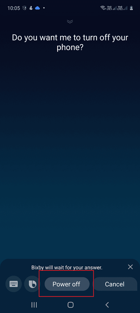 turn off samsung galaxy a51 using bixby command