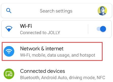 select network and internet