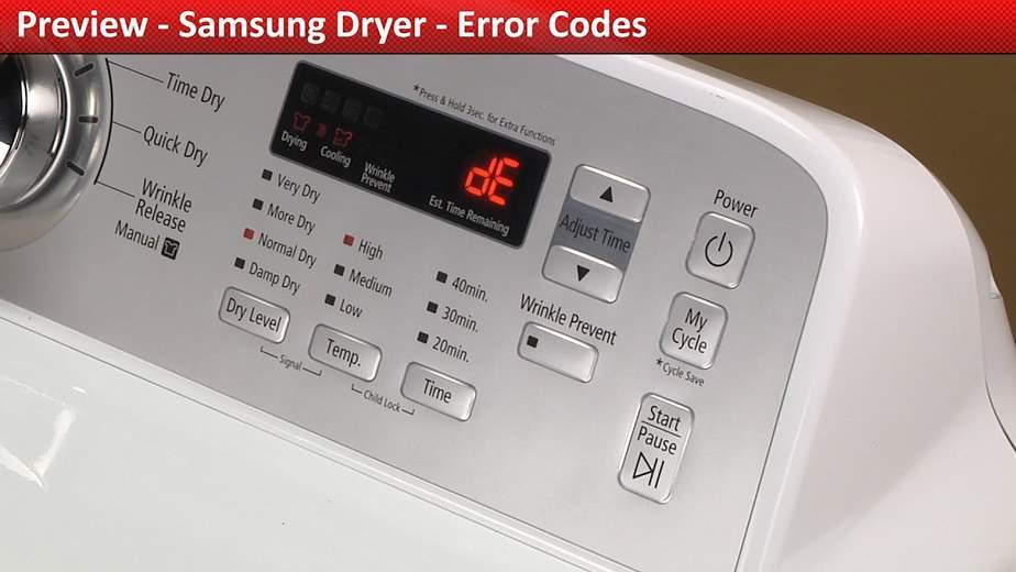 Samsung Dryer DE Code Explained: What It Means & How to Fix It