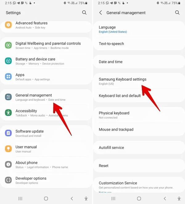 Navigate to "General management,"