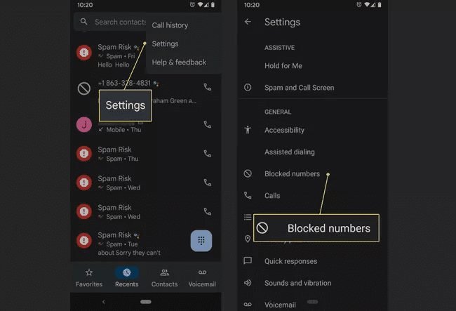 BLOCK NUMBERS FROM THE PHONE APP