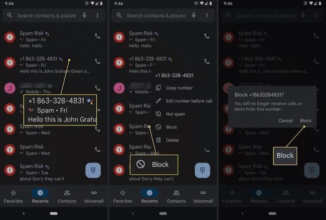 BLOCK CONTACTS FROM THE SAMSUNG MESSAGES APP