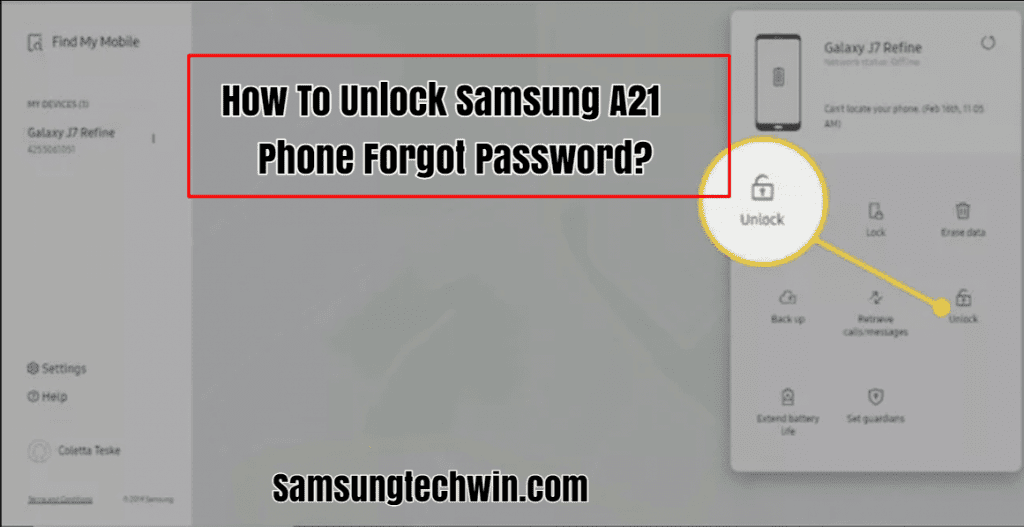 How To Unlock Samsung A21 Phone Forgot Password?