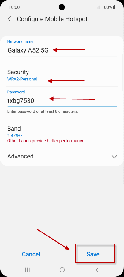 Edit the Information and Save for hotspot