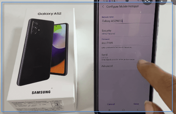 Find my Hotspot password on Samsung A52