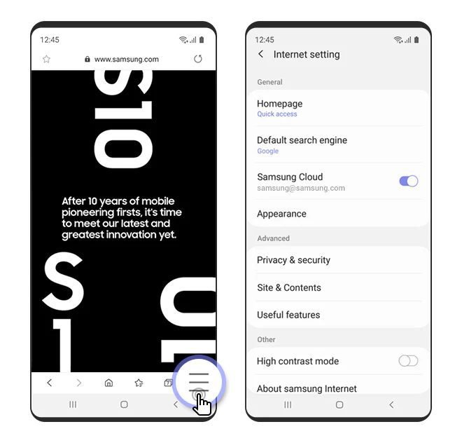 SAMSUNG INTERNET SEARCH 