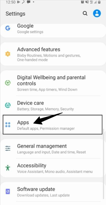 Click on App Section