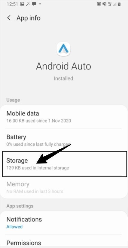 Click on Storage Area