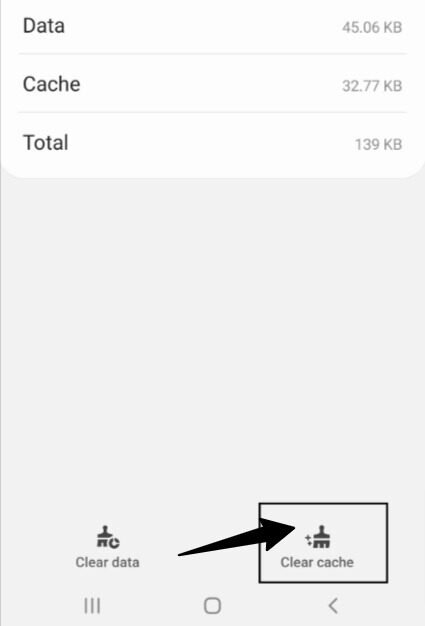 Click on Clear Cache