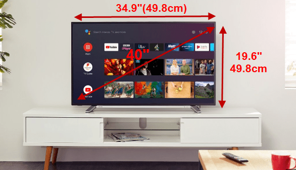 40 Inch TV Dimensions: Length And Height In Cm And Inches
